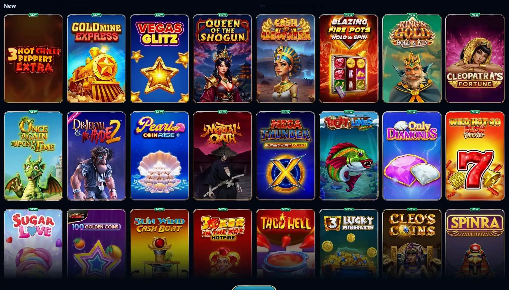 Instant Casino Login-Bereich und Spielauswahl 2026